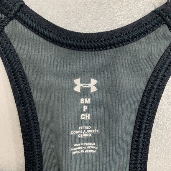 Under Armour Camo Sports Bra Women S Small Black Racerback Padded Crop Stretch - Picture 8 of 11